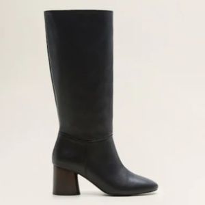 Mango Leather High Leg Boots